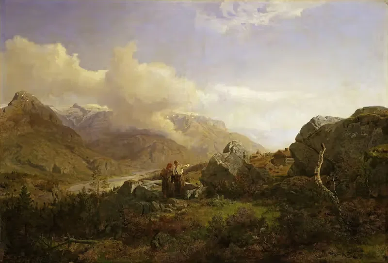 Норвежские горы by Ханс Гуде, 1858 — digital art print download
