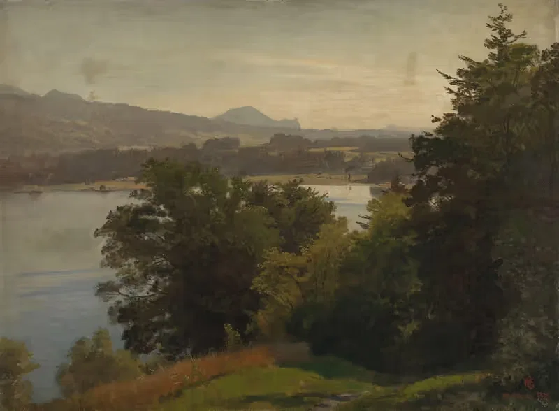 View of the Mondsee — Hans Gude