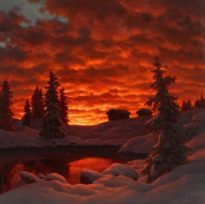 Снежный закат by Иван Федорович Чултсе, 1923 — digital art print download