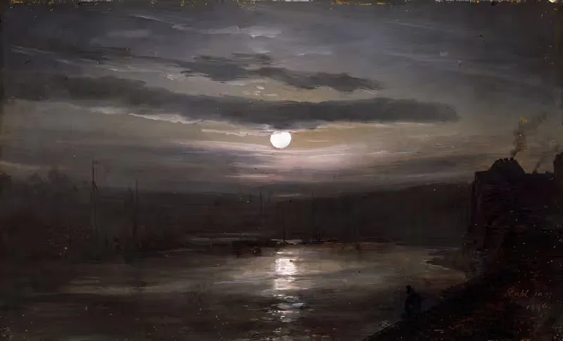 The Elbe in Moonlight by Johan Christian Dahl, 1846 — digital art print download