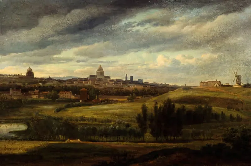 Vue de Paris, prise des hauteurs de Gentilly — Jean-Baptiste-Gabriel Langlacé
