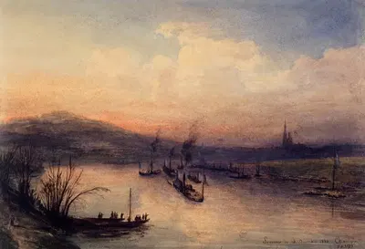 Le retour des cendres de Napoléon Ier, 1840, la Seine près de Saint-Denis by Jean-Jacques Champin, 1840 — digital art print…