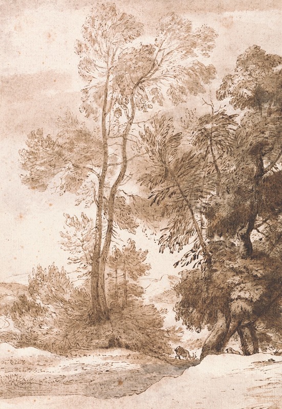 Trees and Deer by Джон Констебл, 1825 — digital art print download