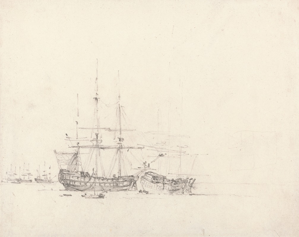 Two Ships at Anchor by Джон Констебл, 1803 — digital art print download