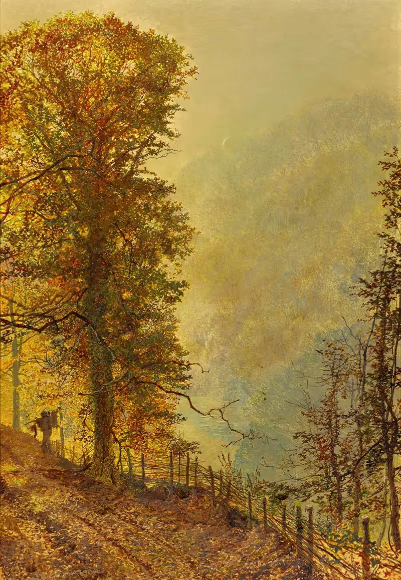 Охотник на кроликов на берегу реки by Джон Аткінсон Гримшоу, 1870 — digital art print download