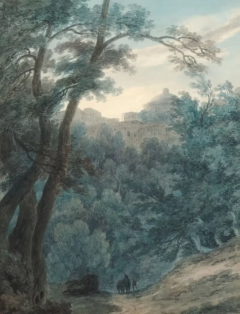 Ariccia (Wooded Landscape And Monastery) — John Robert Cozens