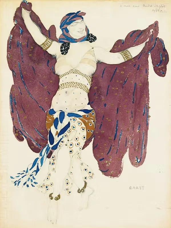 Costume Design For A Syrian Dancer In Cleopatra — Léon Bakst