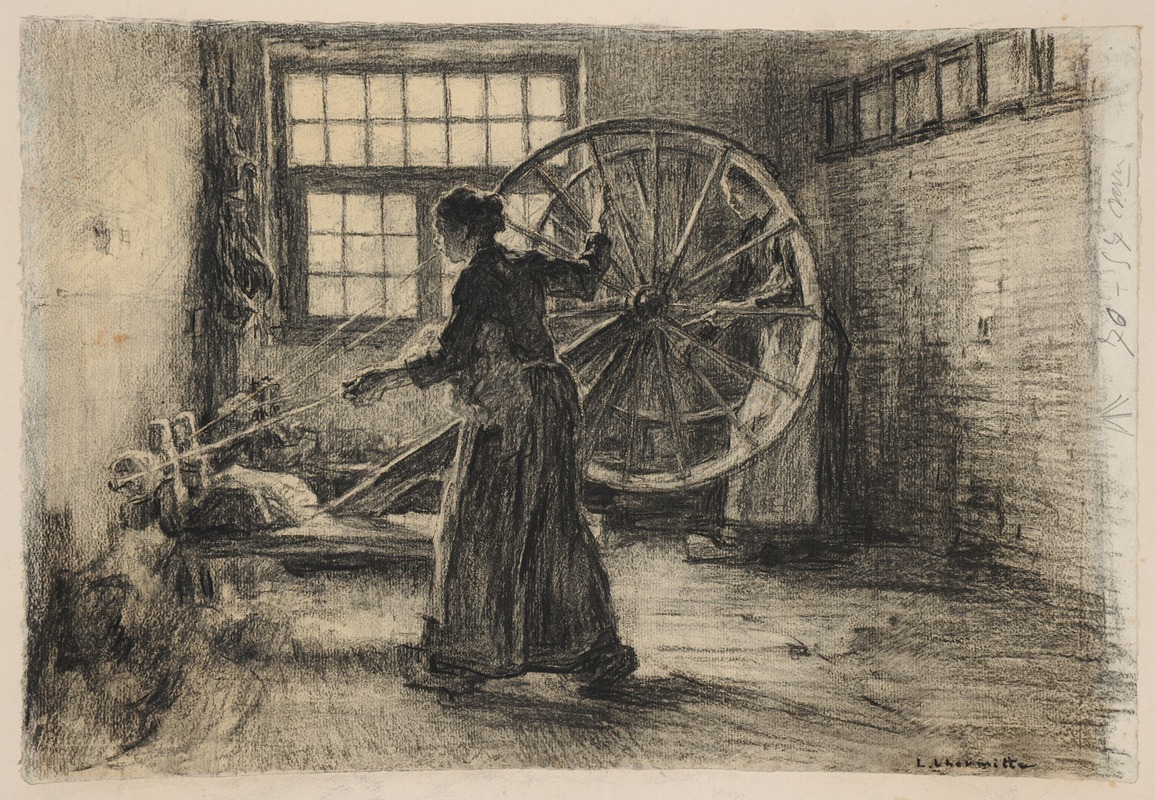 Пряха by Леон Огюст Лермиц, 1891 — digital art print download
