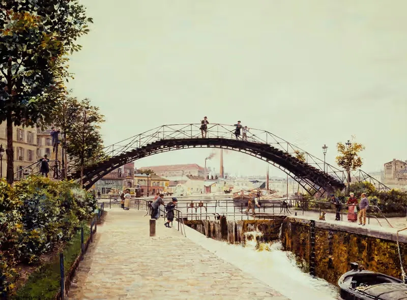 Канал Сен-Мартен by Мари-Франсуа Фирмин-Жирар, 1900 — digital art print download