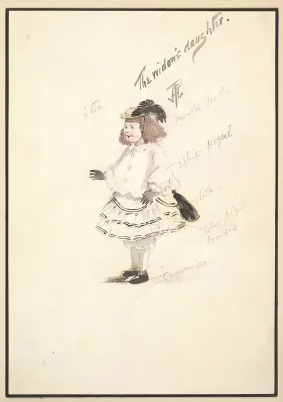 Дизайн костюма для 'Дочери вдовы' by Перси Андерсон, 1901 — digital art print download