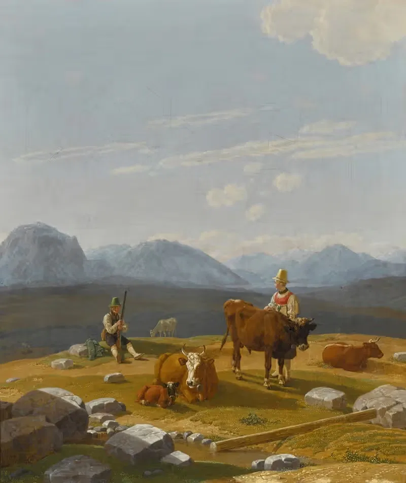 На альпийском пастбище by Вильгельм фон Кобелл, 1828 — digital art print download