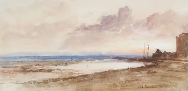 On The Shore, Sunset by Clarkson Stanfield, 1835-1867 — digital art print download
