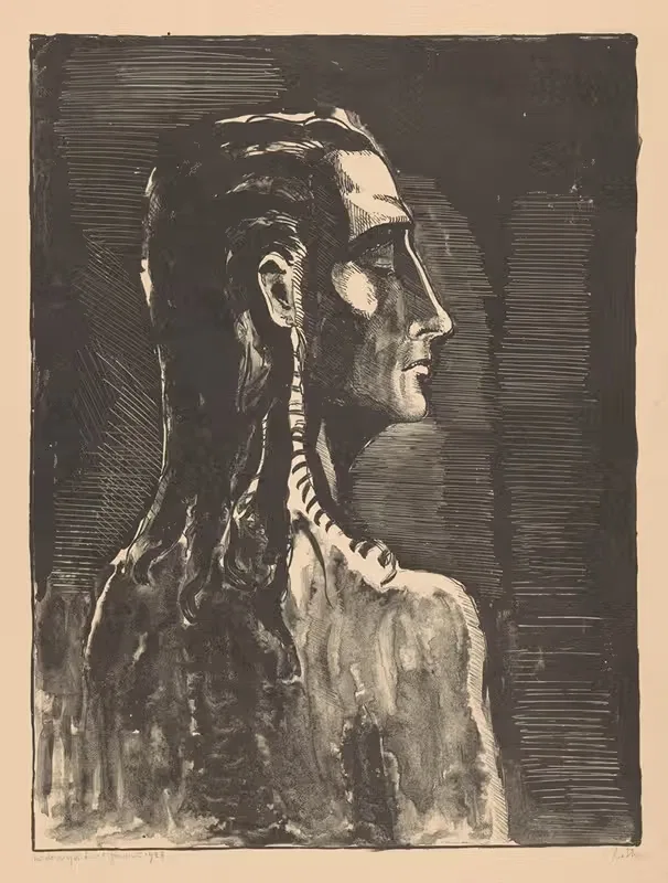 Фигура с закрытыми глазами by Лодевийк Шельфхаут, 1923 — digital art print download