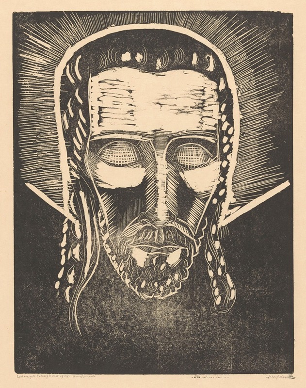 Hoofd van Christus met aureool by Lodewijk Schelfhout, 1924 — digital art print download