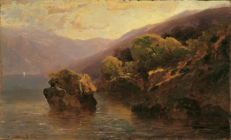 Часть Женевского озера by Александр Каламе, 1852 — digital art print download