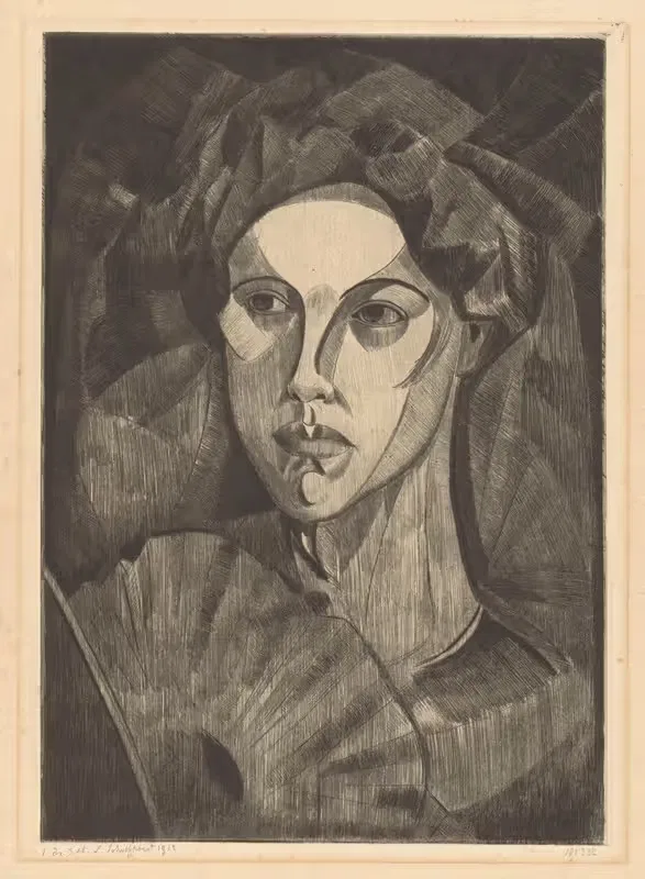 Голова женщины by Лодевийк Шельфхаут, 1912 — digital art print download