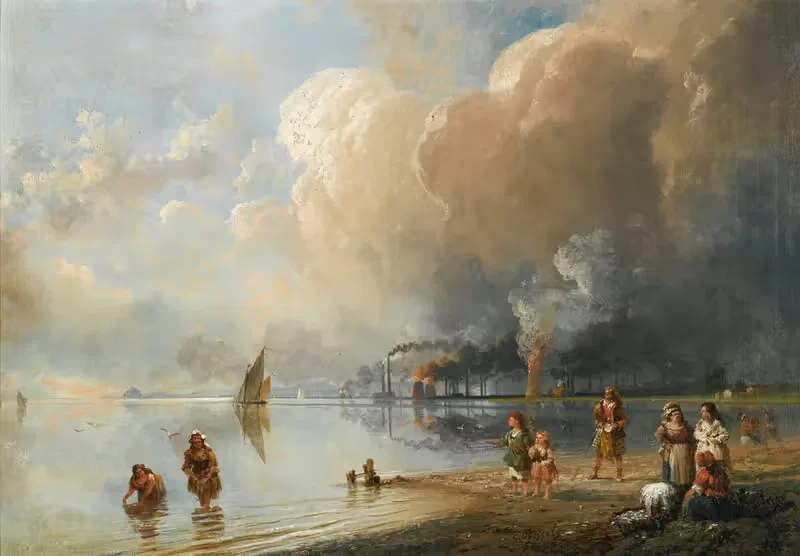 On the banks of the forth, Edinburgh — Carlo Bossoli