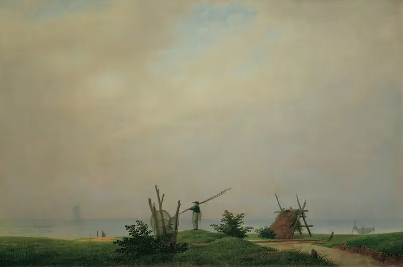 Морской пляж с рыбаком by Каспар Давид Фридрих, 1807 — digital art print download