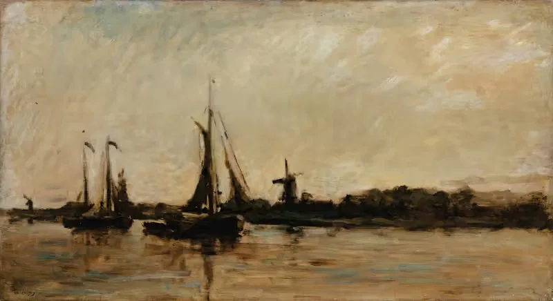Landscape With A Canal In Holland — Charles François Daubigny
