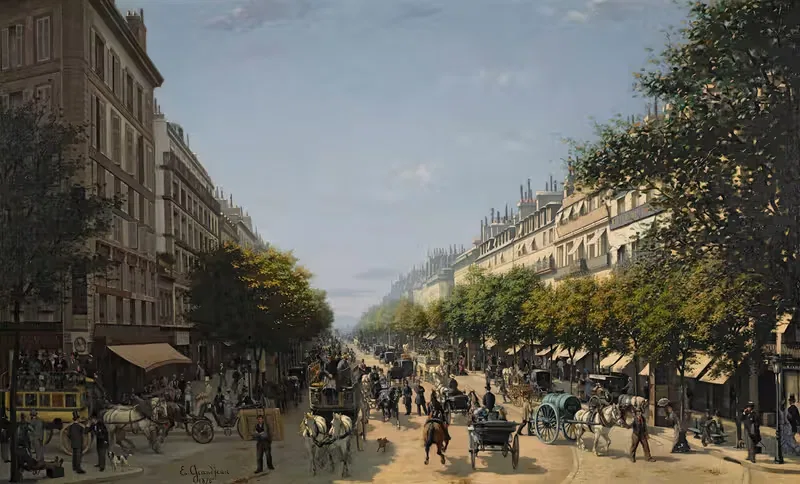Бульвар Итальянцев by Эдмон Гранжян, 1876 — digital art print download
