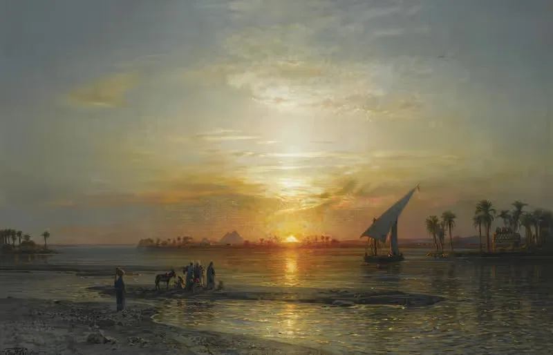 Сумерки на Ниле by Эрнест Карл Эйген Кёрнер, 1899 — digital art print download