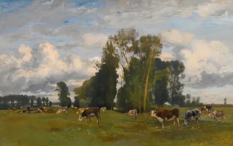 Grazing Cows On A Meadow by Eugen Jettel — digital art print download