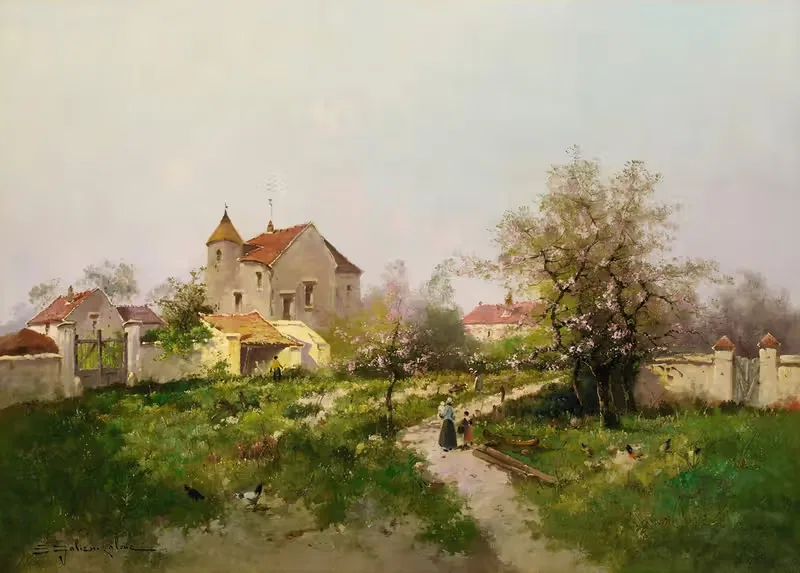 Rural Scene In The Barbizon Suburbs — Eugène Galien-Laloue