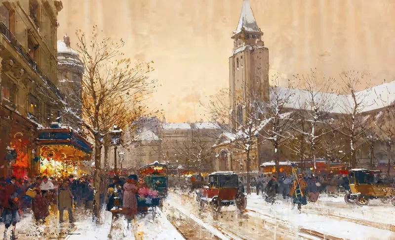 Boulevard Saint-Germain, Paris by Eugène Galien-Laloue — digital art print download
