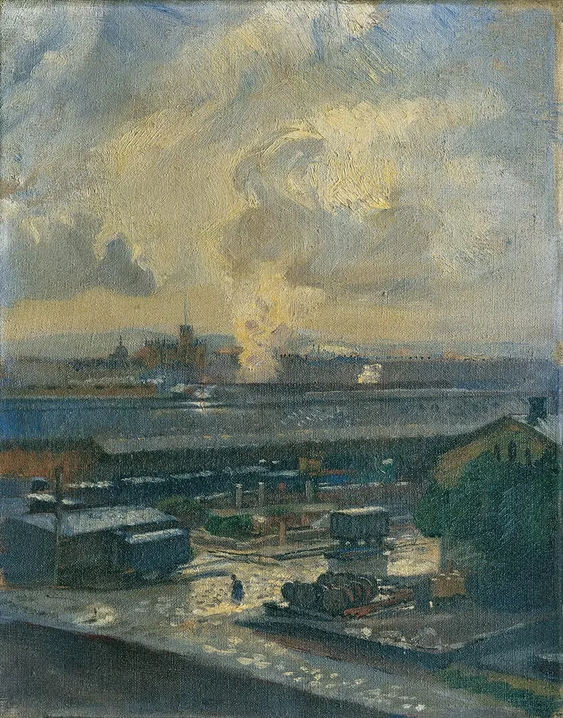 Угольный вокзал Северной железной дороги by Франц Хохенбергер, 1908 — digital art print download