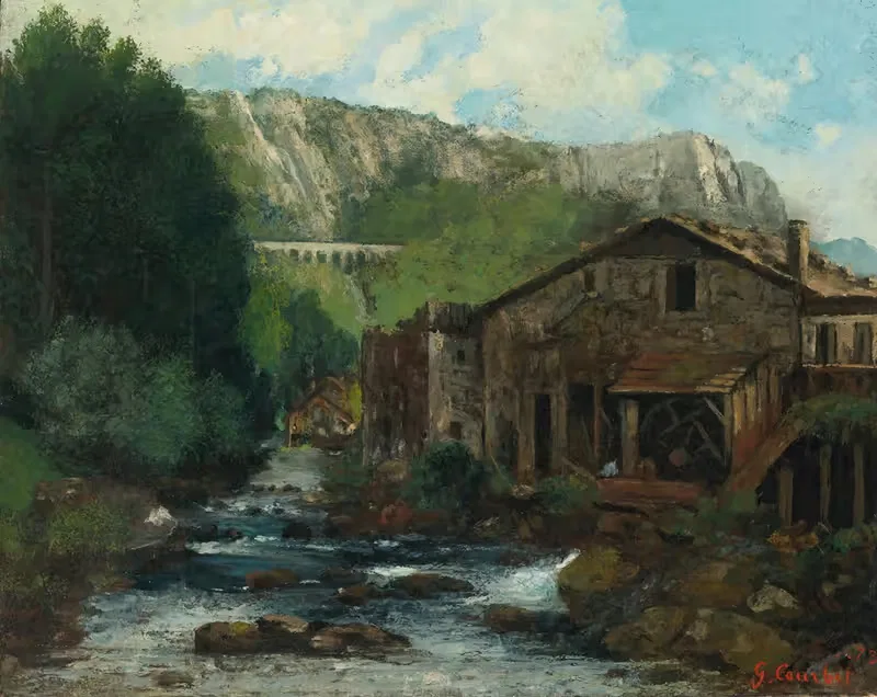 Мельница в скалистом пейзаже by Гюстав Курбе, 1873 — digital art print download