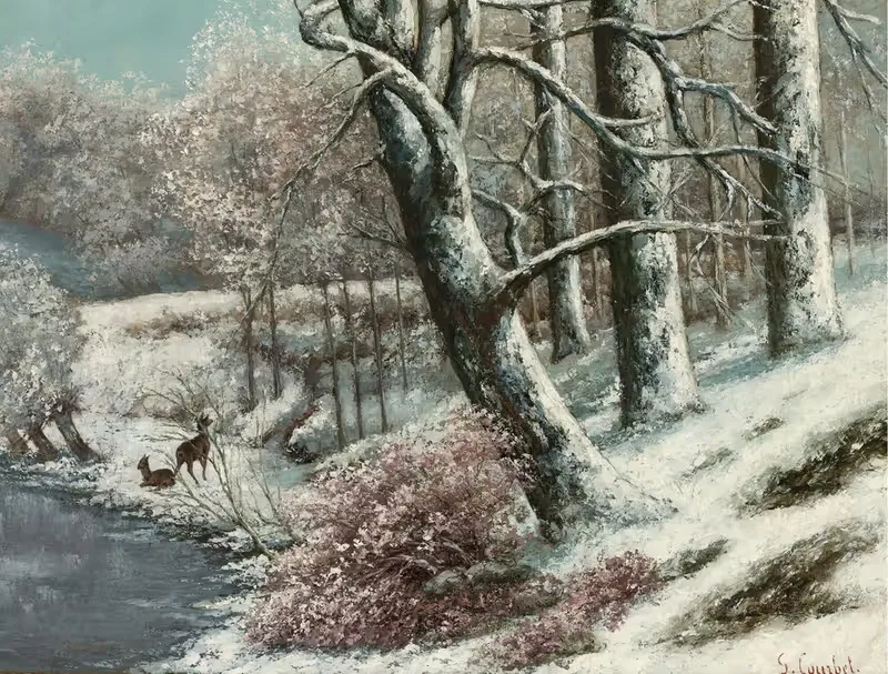 Лес зимой by Гюстав Курбе — digital art print download
