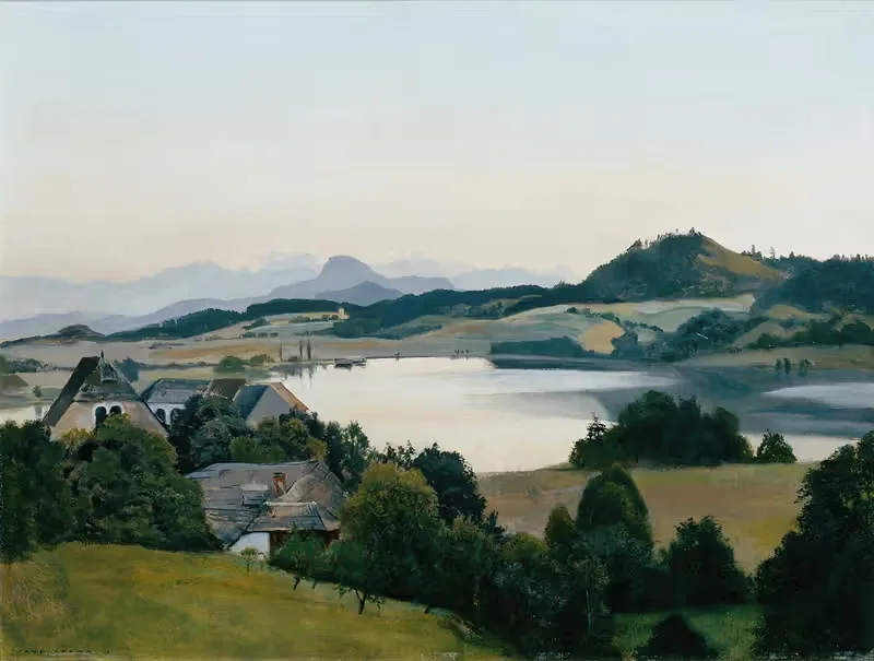 Kärntner Landschaft (Kraiger-See mit Ulrichsberg) — Hans Frank