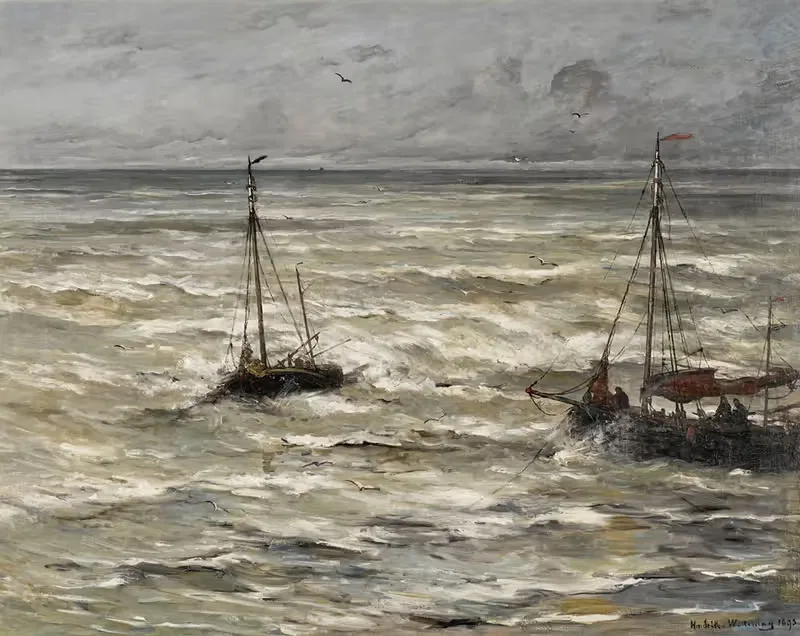 At Sea by Hendrik Willem Mesdag, 1893 — digital art print download
