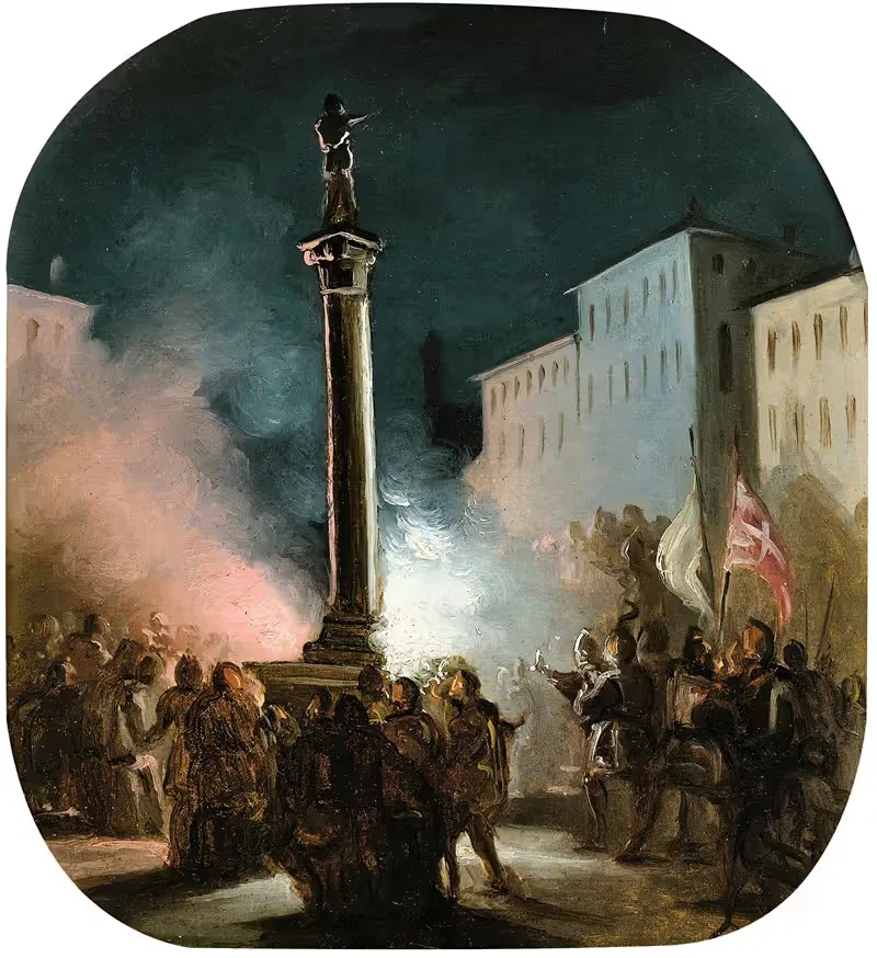 Площадь Колонна, Рим by Ипполито Каффи — digital art print download