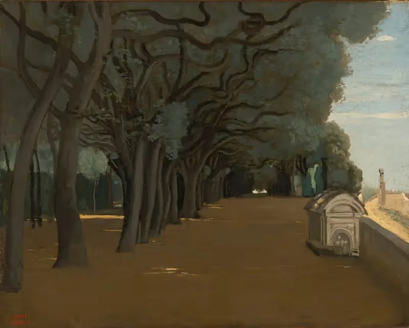Rome; Terrasse De La Villa Pamphili — Jean-Baptiste-Camille Corot