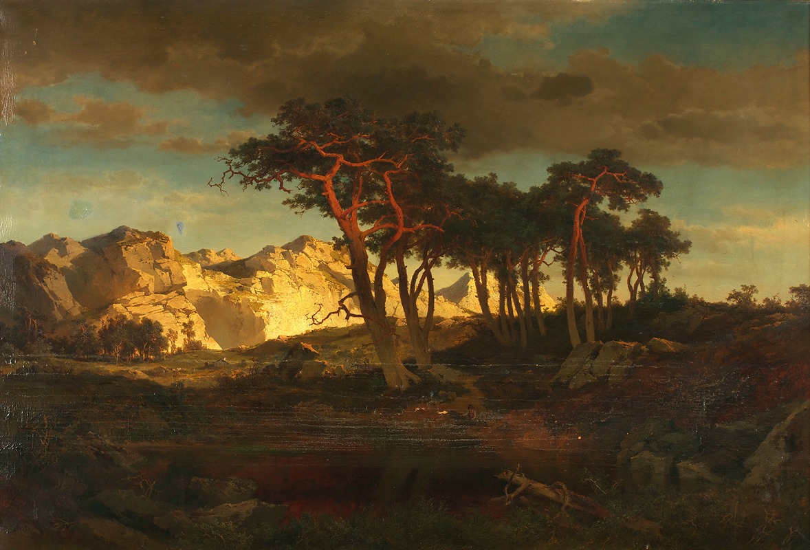 Красные сосны by Джозеф Бруннер, 1867 — digital art print download