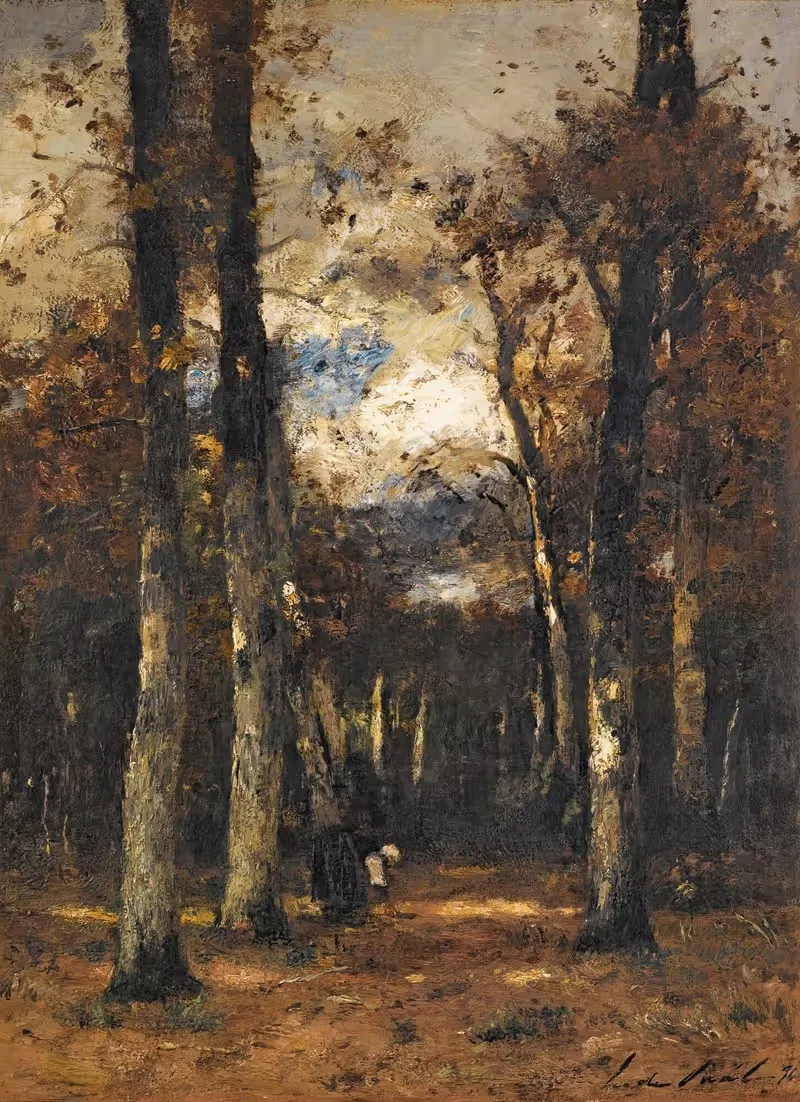 Лес в Фонтенбло by Ласло Пааль, 1876 — digital art print download