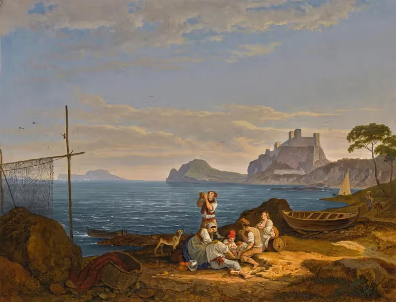 The Bay Of Naples, Capri Beyond — Adrian Ludwig Richter