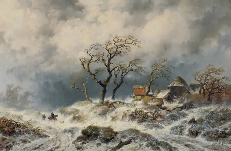 Holländische Winterlandschaft (Schneewehen) — Remigius Adrianus van Haanen