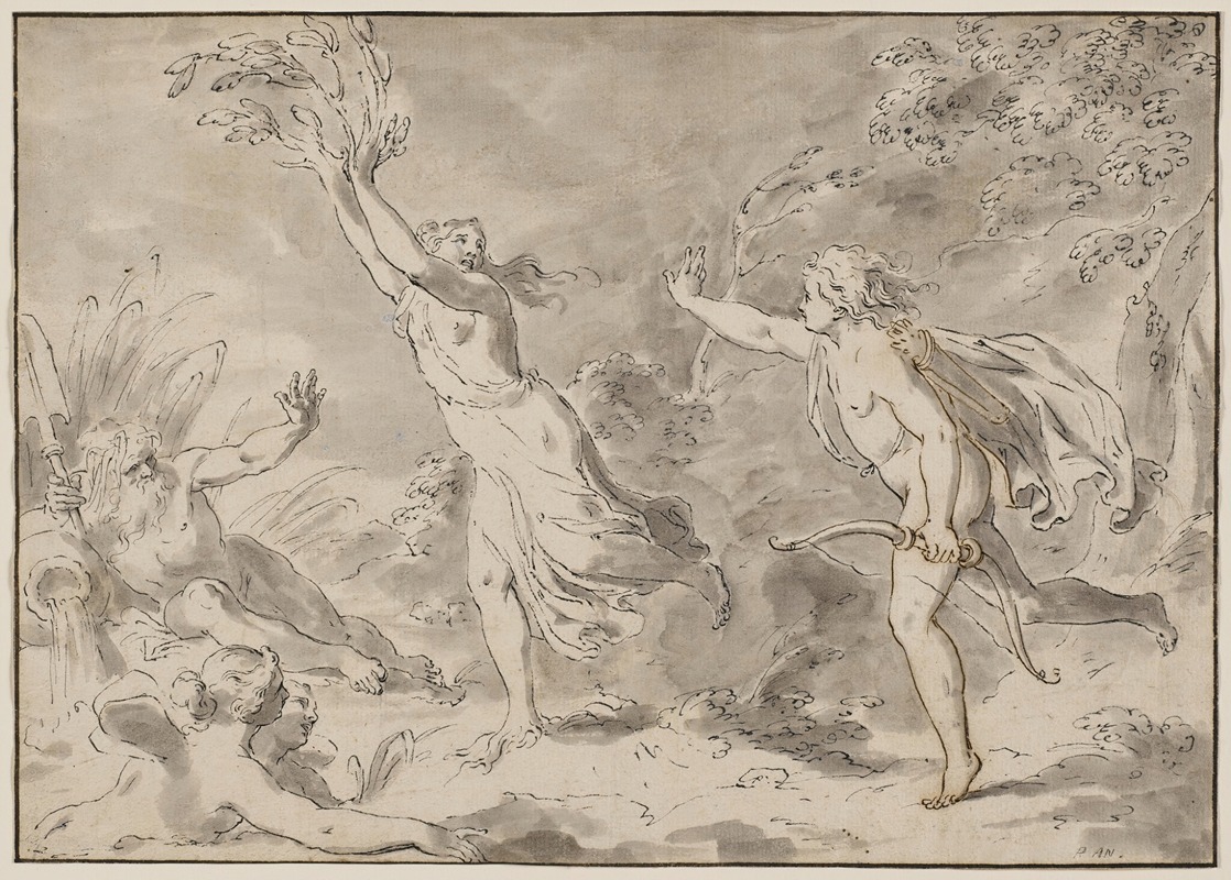Apollo and Daphne by Pietro Antonio Novelli — digital art print download