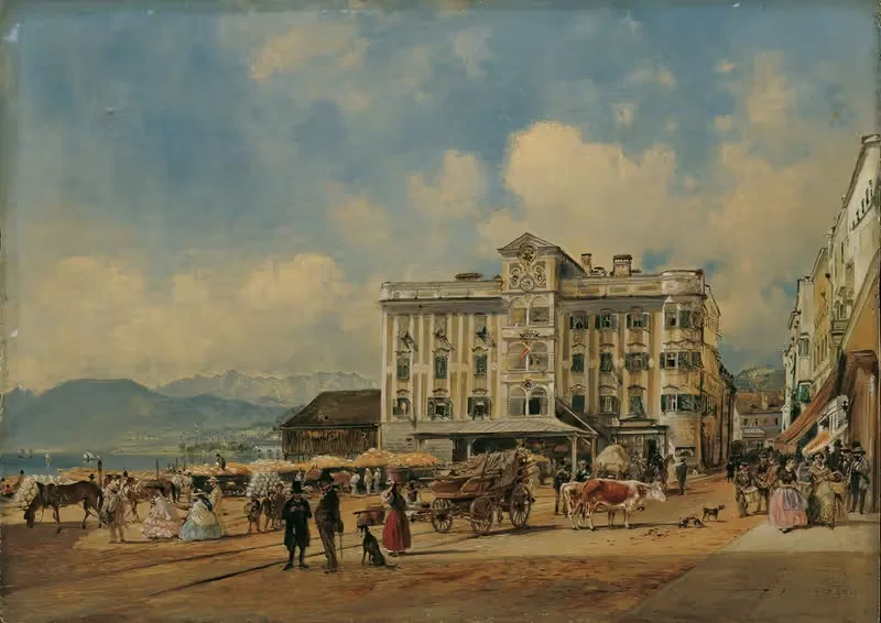 Das Rathaus in Gmunden — Rudolf von Alt