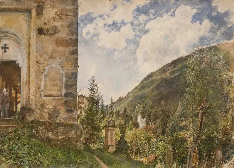 Кладбище в Гастайне by Рудольф фон Альт, 1889 — digital art print download