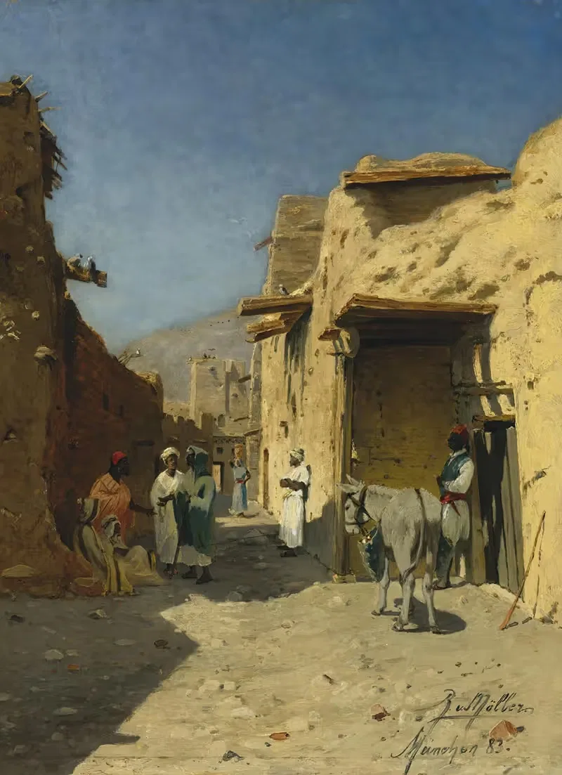 Арабская улица by Рудольф Густав Мюллер, 1882 — digital art print download