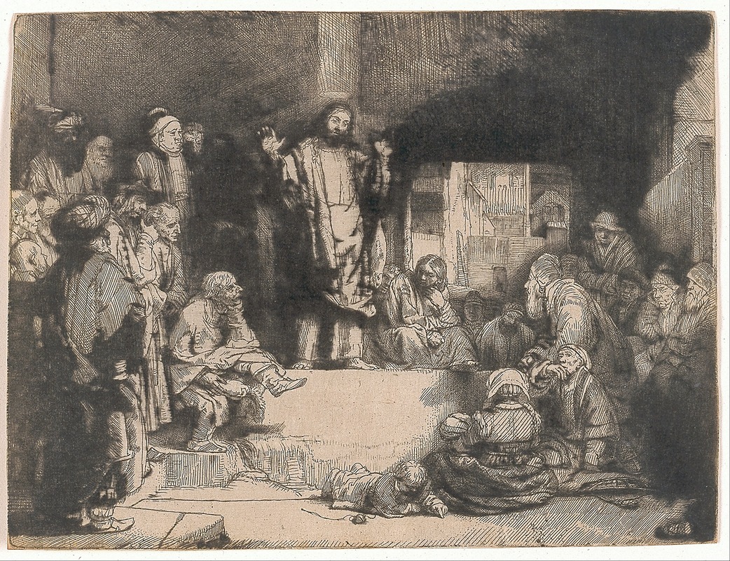 Christ Preaching (La Petite Tombe) by Рембрандт ван Рейн — digital art print download