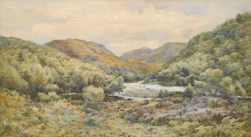 Пул Хизера на реке Киркайг, Сазерленд by Самуэль Уильям Оскрофт, 1891 — digital art print download