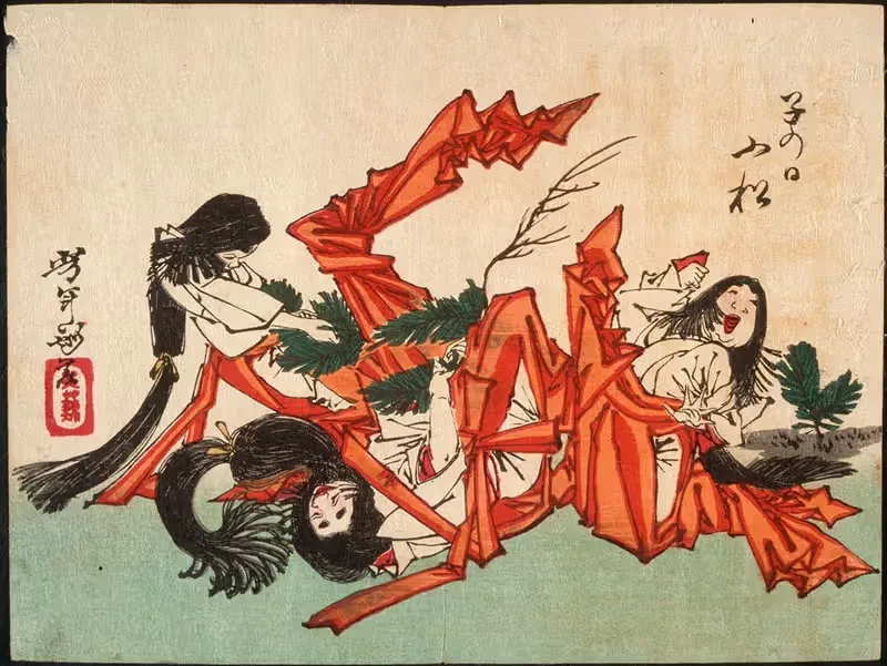Pulling Pine Shoots on the Day of the Rat — Tsukioka Yoshitoshi