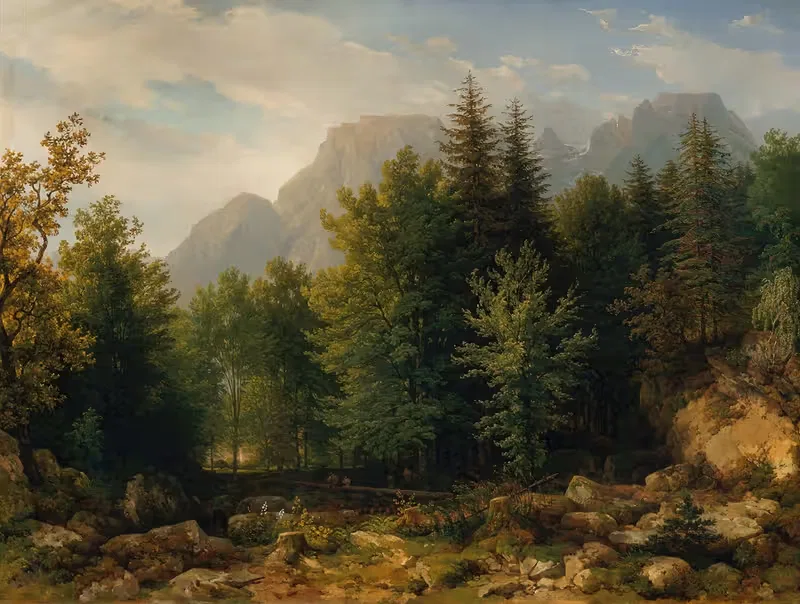 Лесной пейзаж в высокогорье by Томас Эндер, 1839-1840 — digital art print download