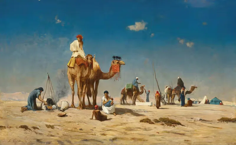 Путешественники в пустыне by Виктор Югет, 1868 — digital art print download