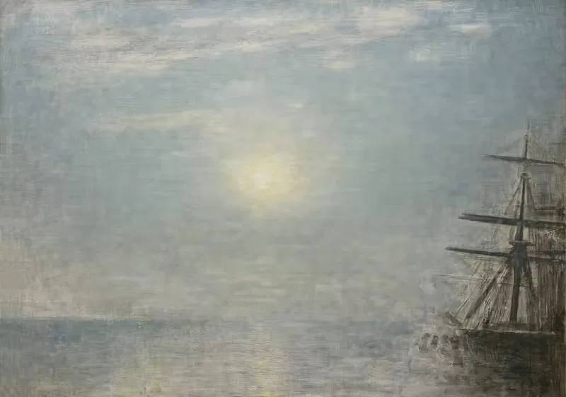 Солнце над морем by Вильгельм Хаммерсхой — digital art print download