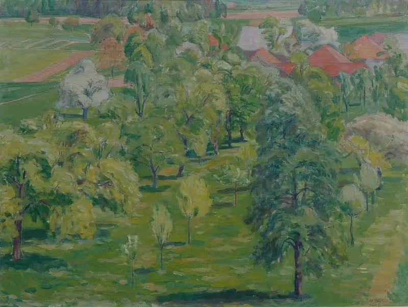 Весна на озере Аттерзее by Вальтер Гамерит, 1946 — digital art print download